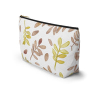 Watercolor Tossed Leaves Accessory Pouch w T-bottom in Red